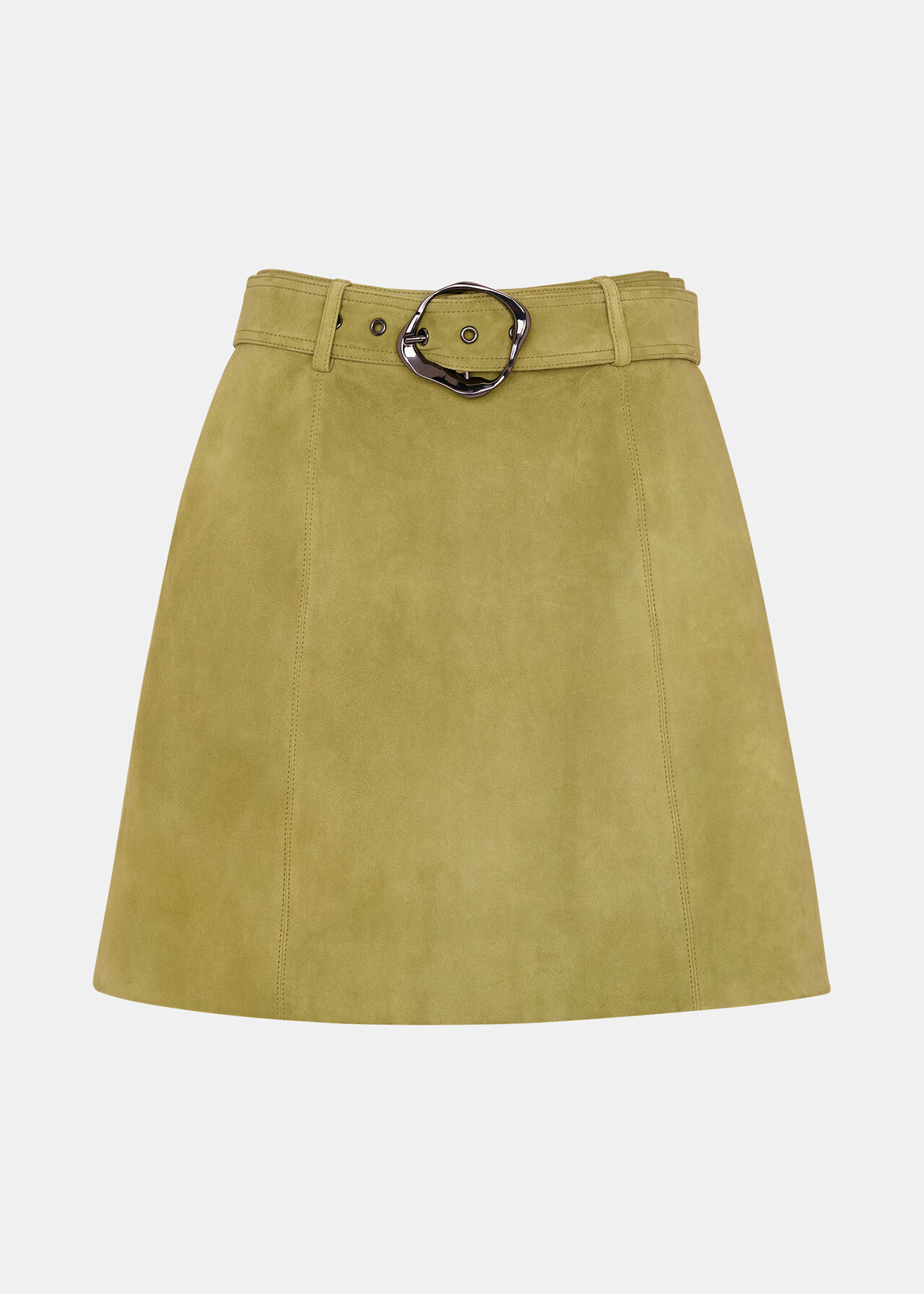 Suede Belted Mini Skirt