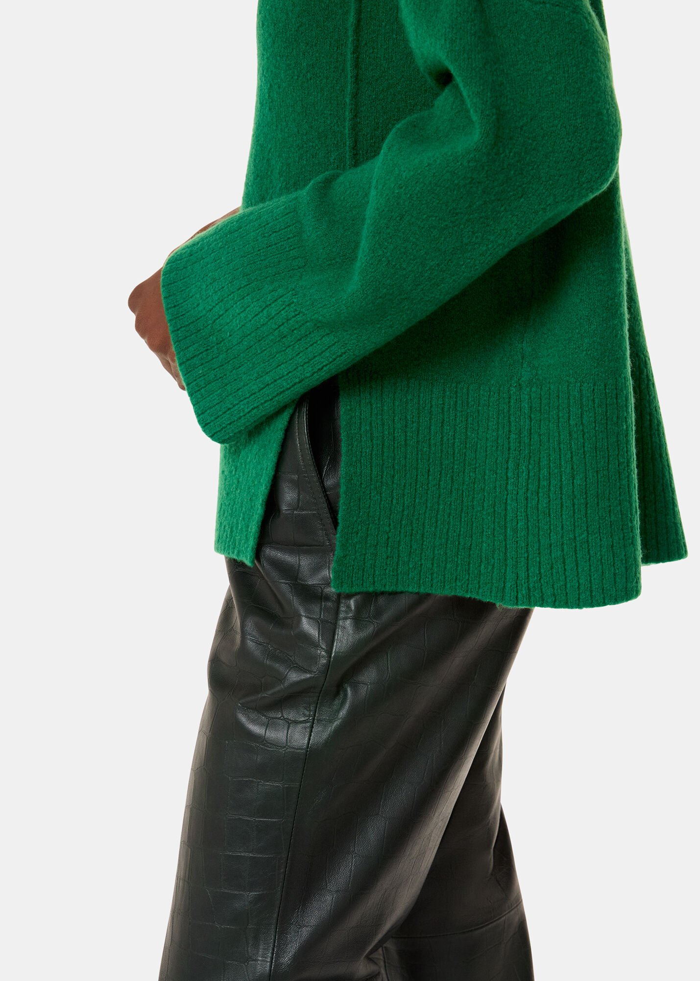 wool-blend half-zip turtleneck sweater - Dark Grey | Weekday WW