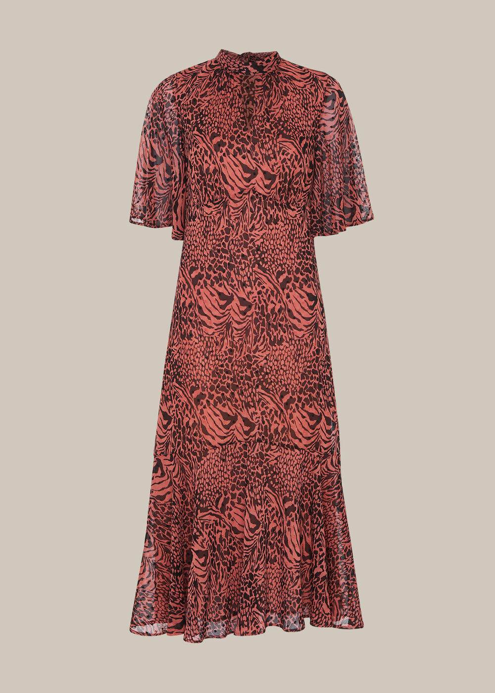 Desert Zebra Print Midi Dress