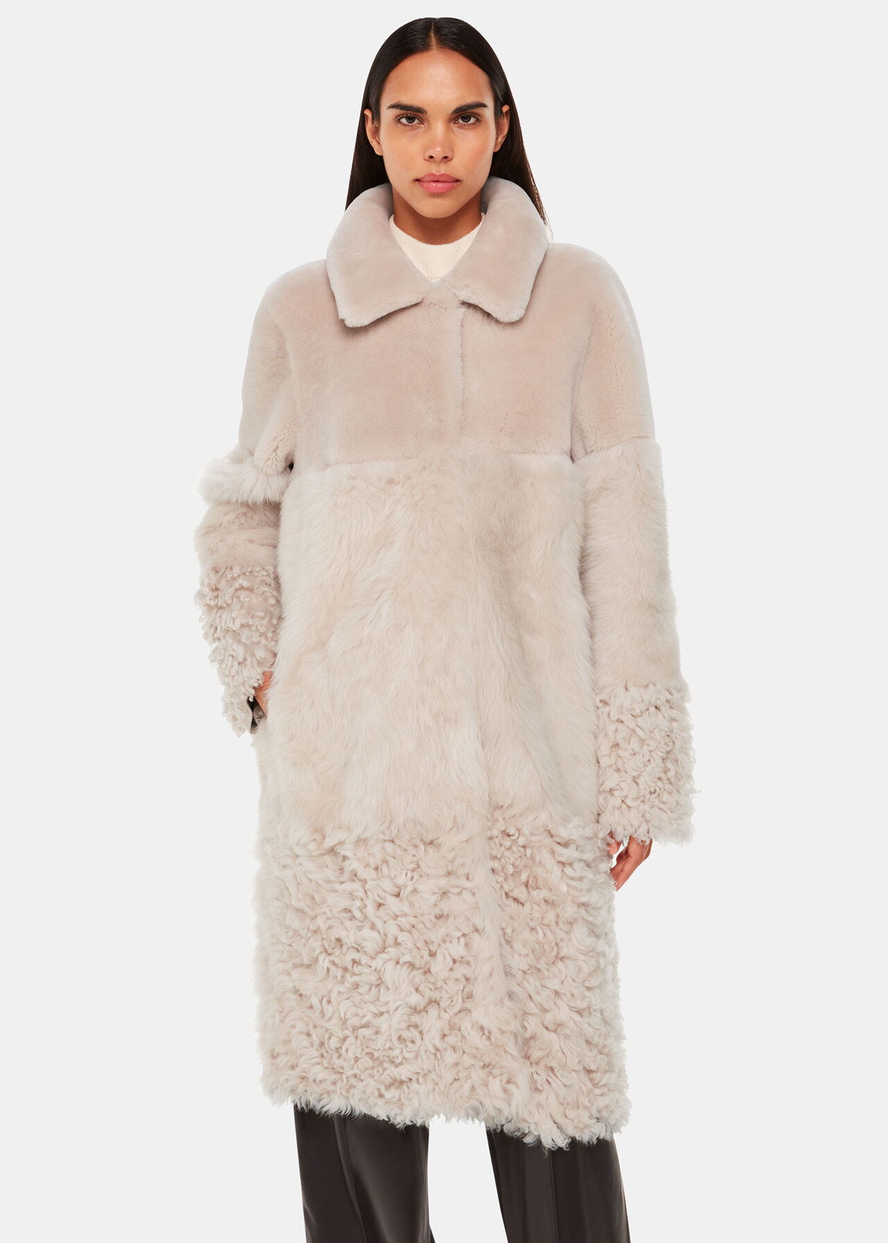 Cossma Shearling Longline Coat