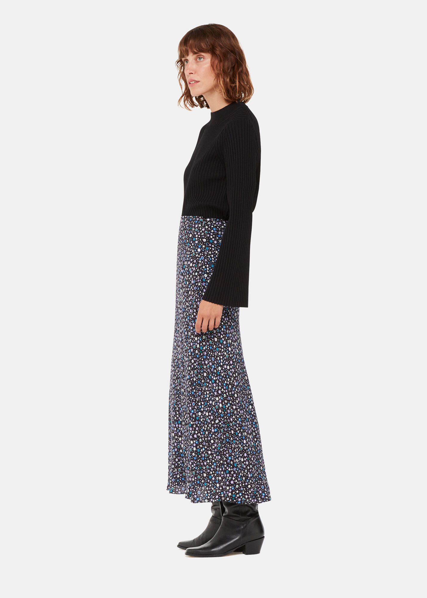 Polka dot hot sale bias cut skirt