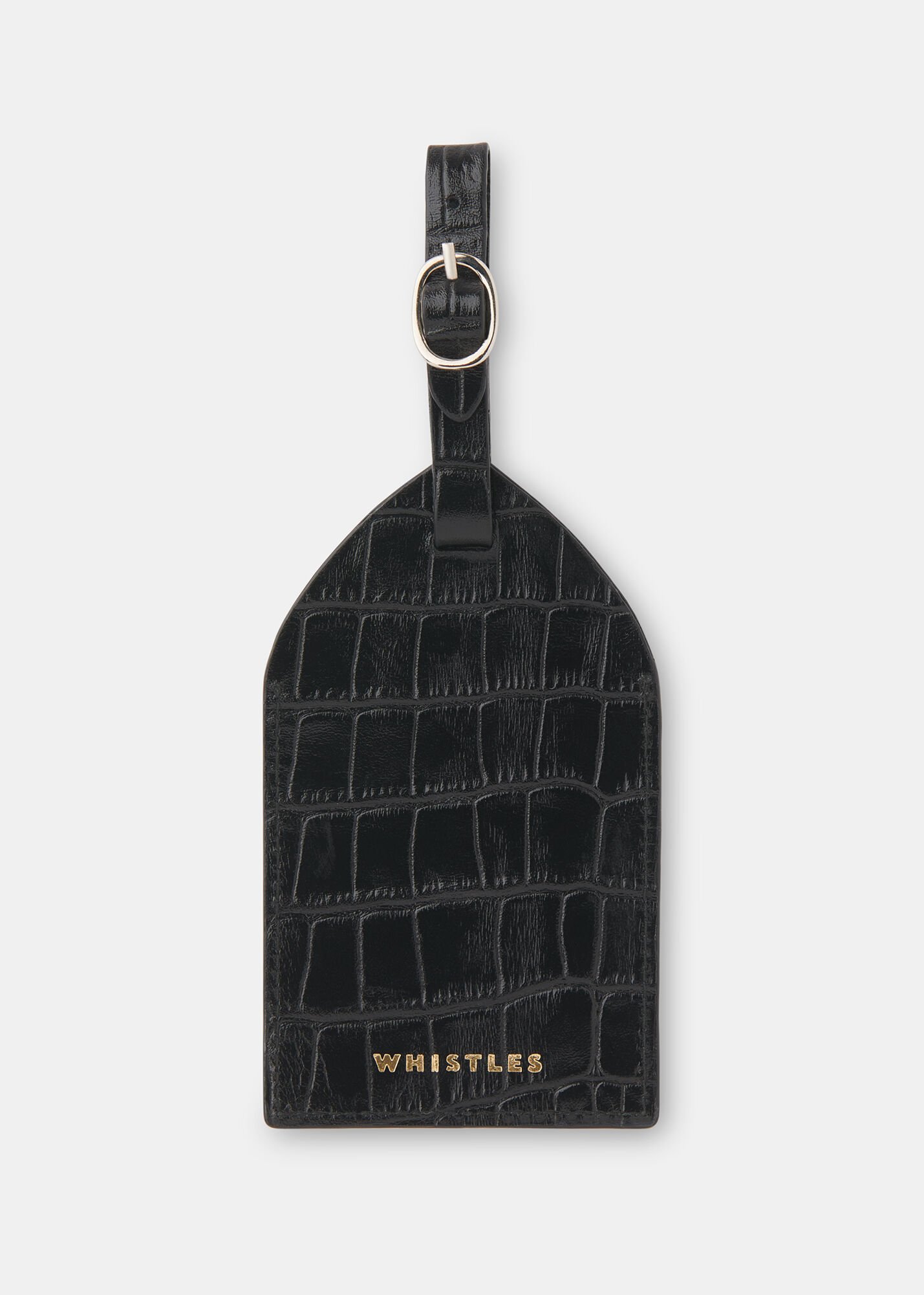 Black Shiny Croc Luggage Tag WHISTLES
