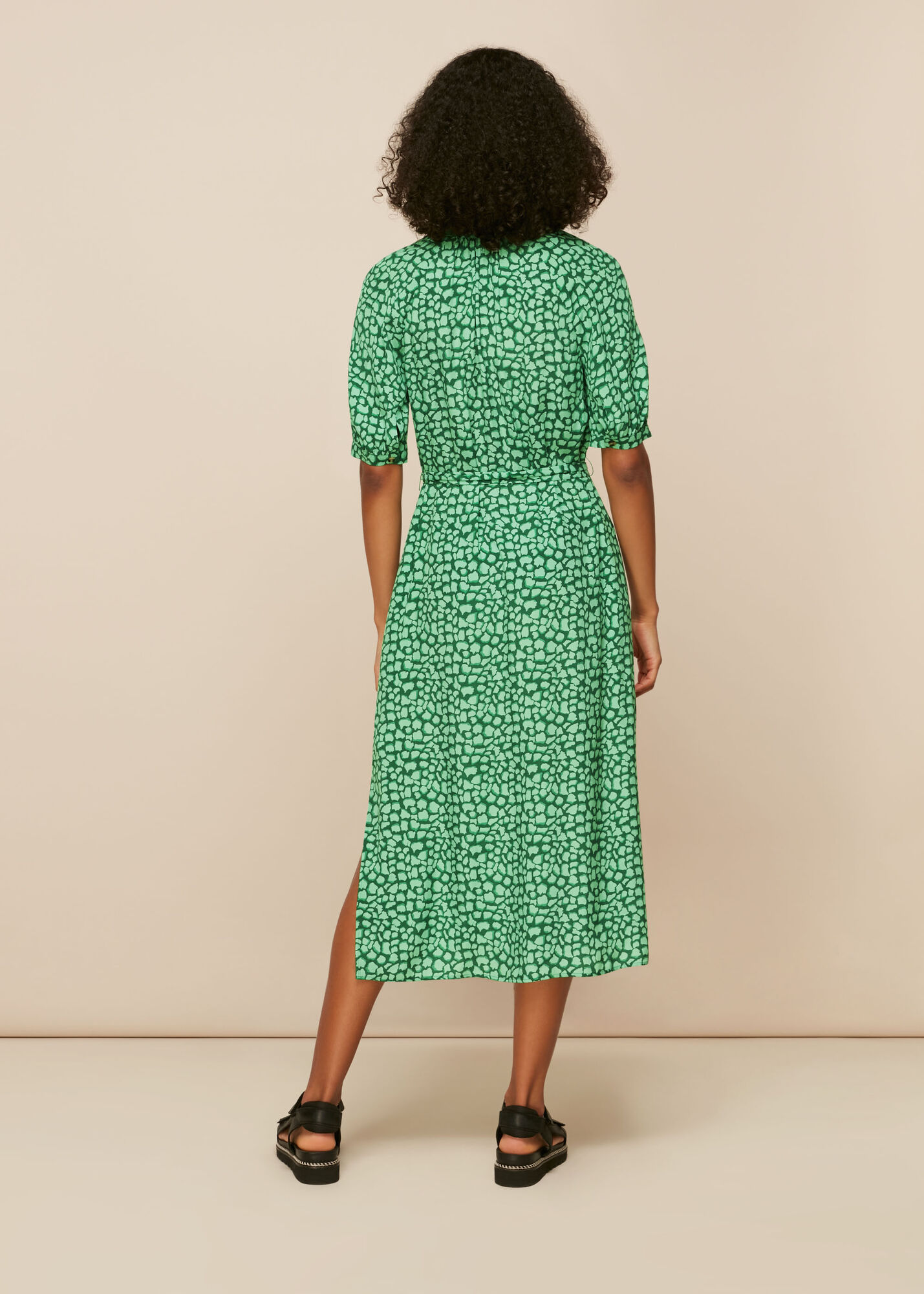 Green/Multi Olivia Giraffe Midi Dress WHISTLES