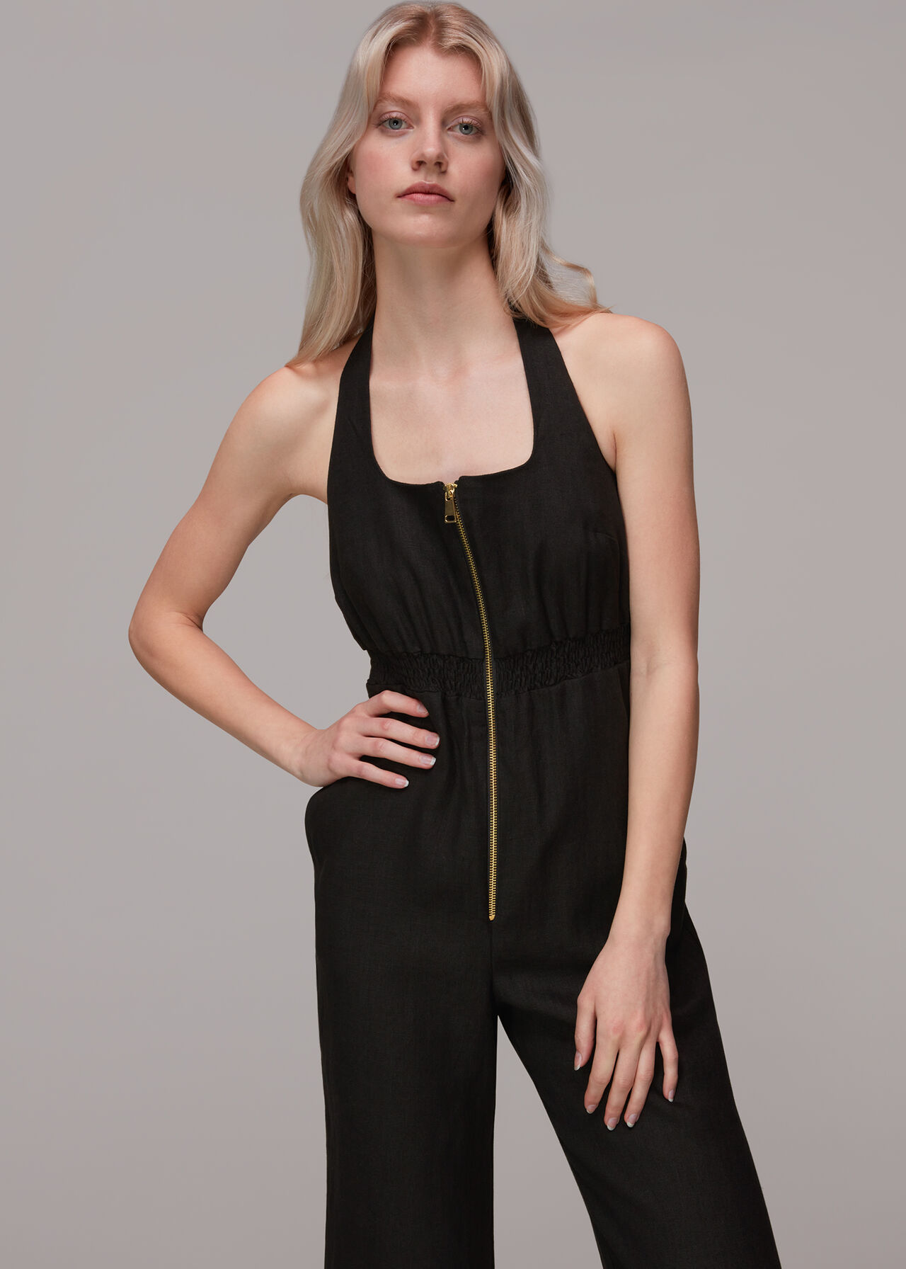 Halterneck Linen Jumpsuit