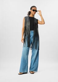 Rei Leather Fringed Waistcoat