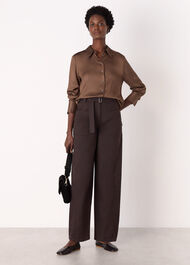 Belted Cotton Barrel Trouser