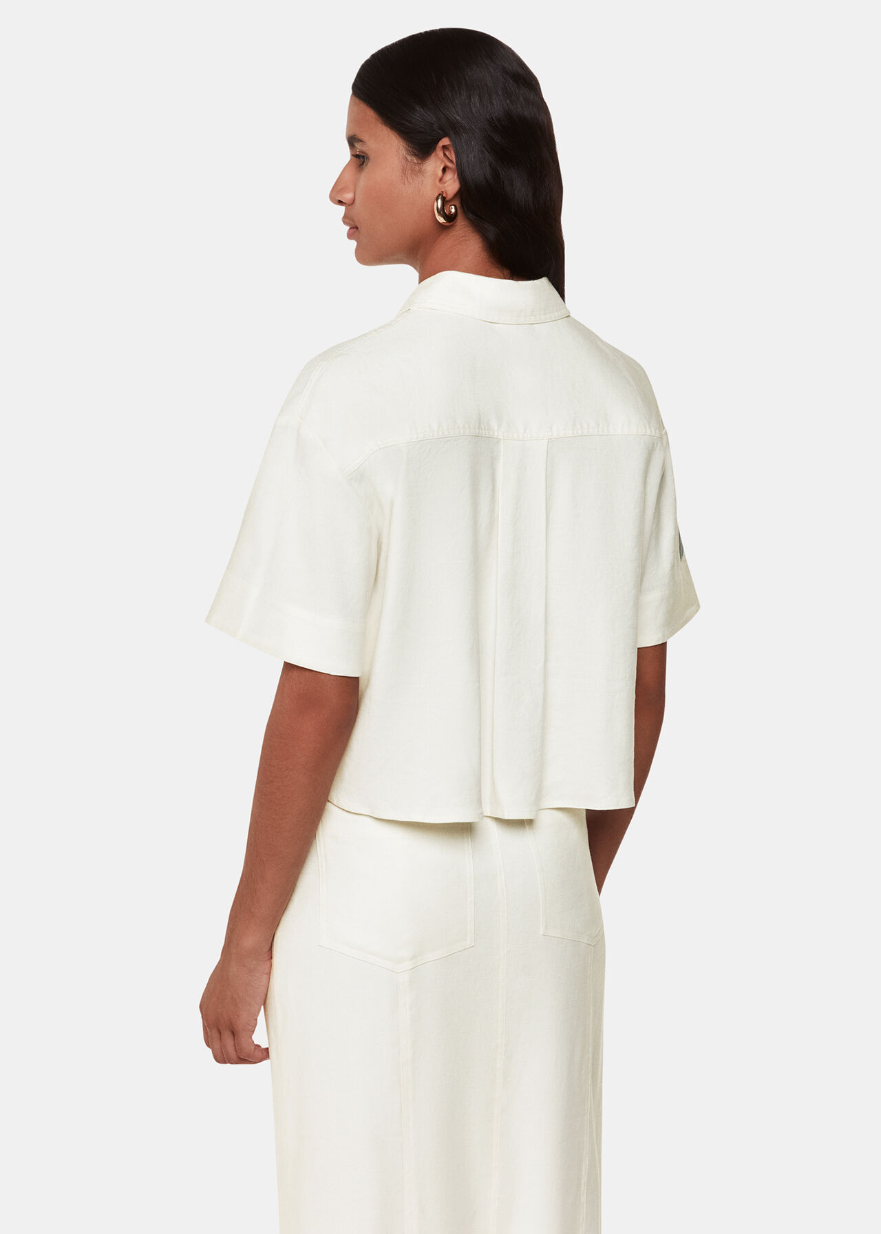 Applique Linen Blend Shirt
