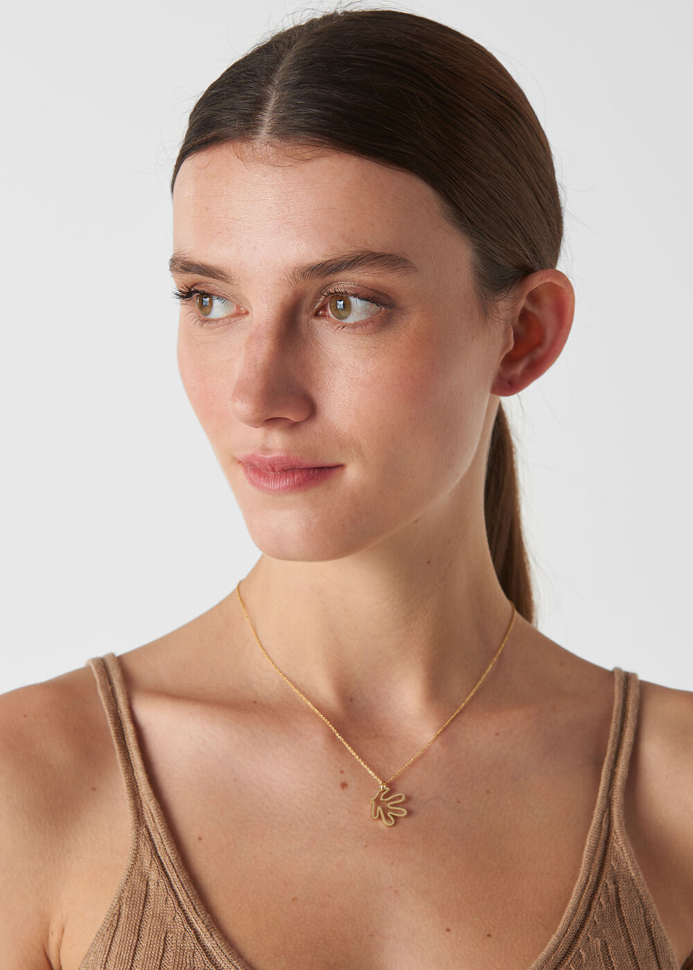 Abstract Leaf Necklace Gold/Multi