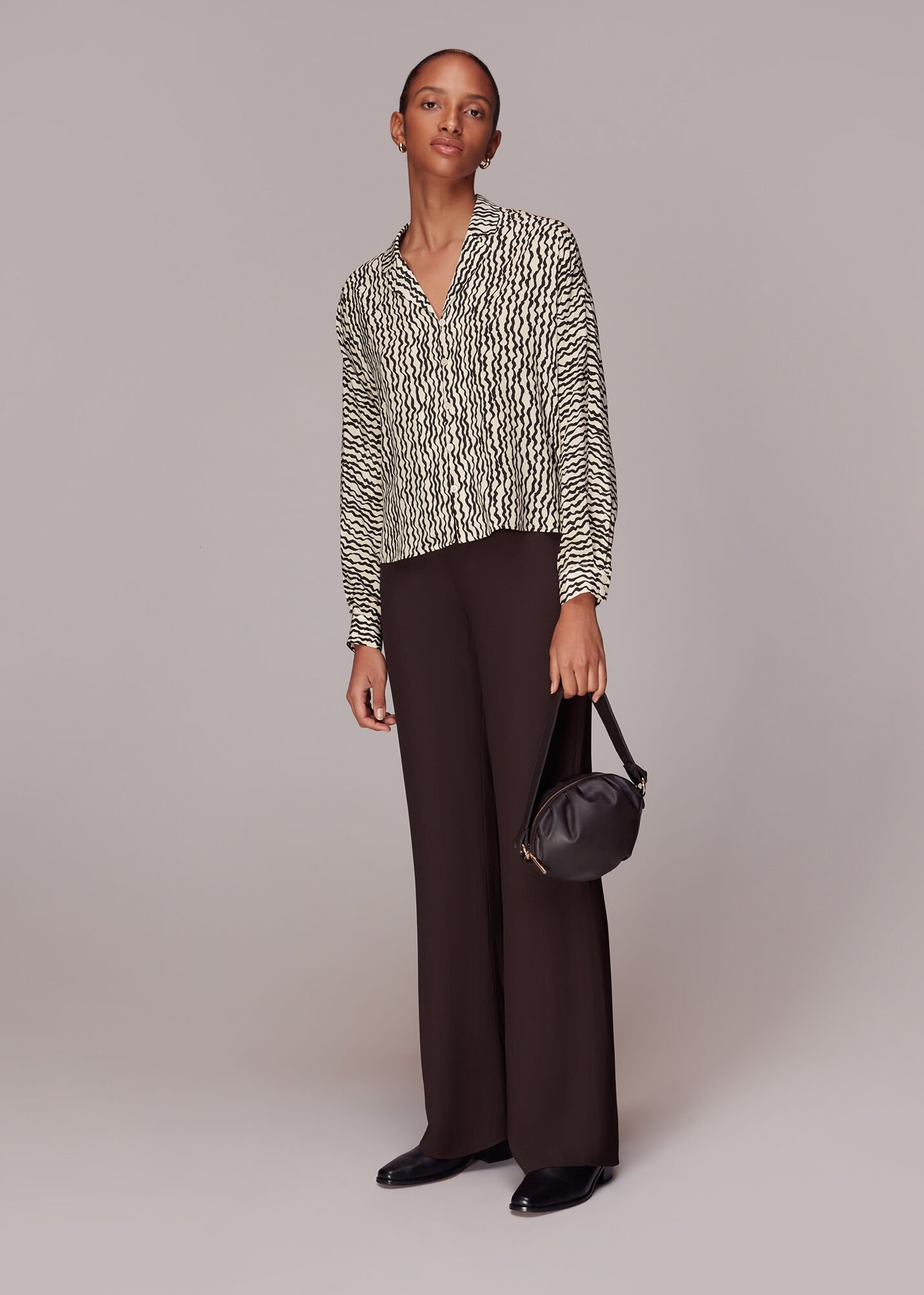 Reiss Hailey Silk Shirt Champagne at John Lewis  Partners