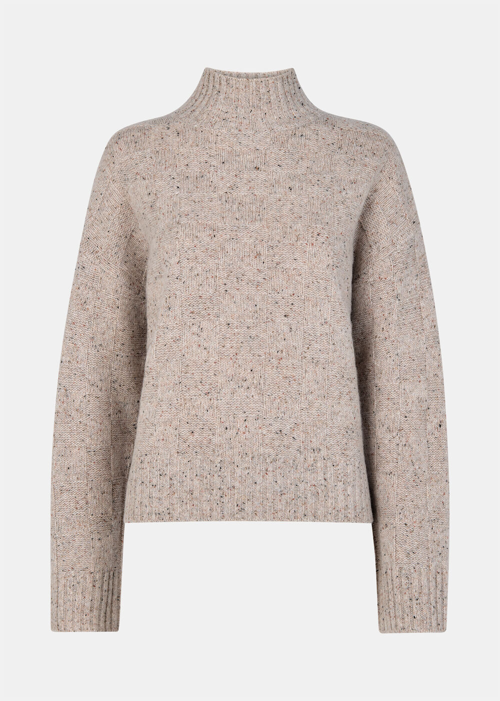 Wool Textured Check Knit