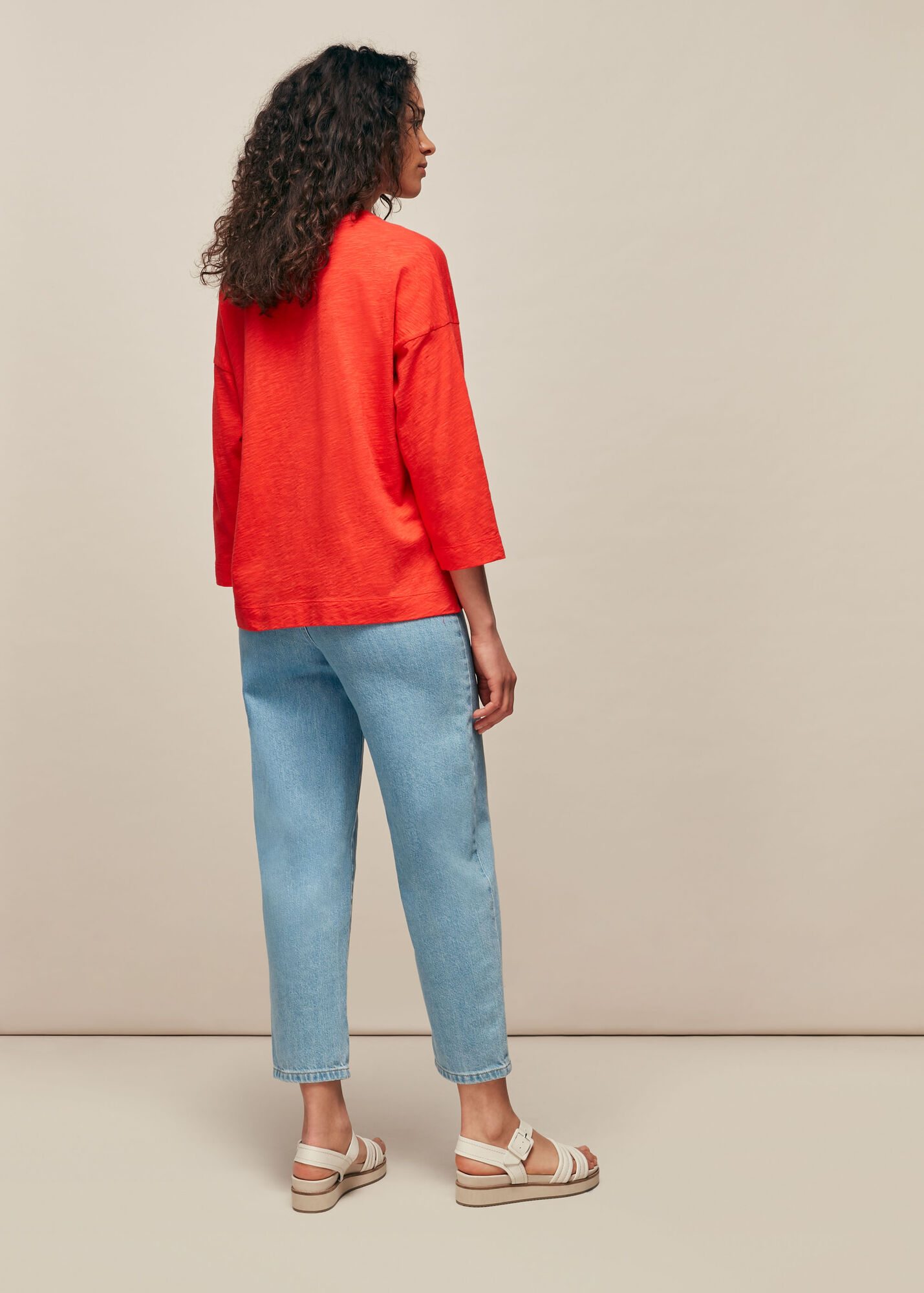 Red Cotton Pocket Top WHISTLES Whistles UK