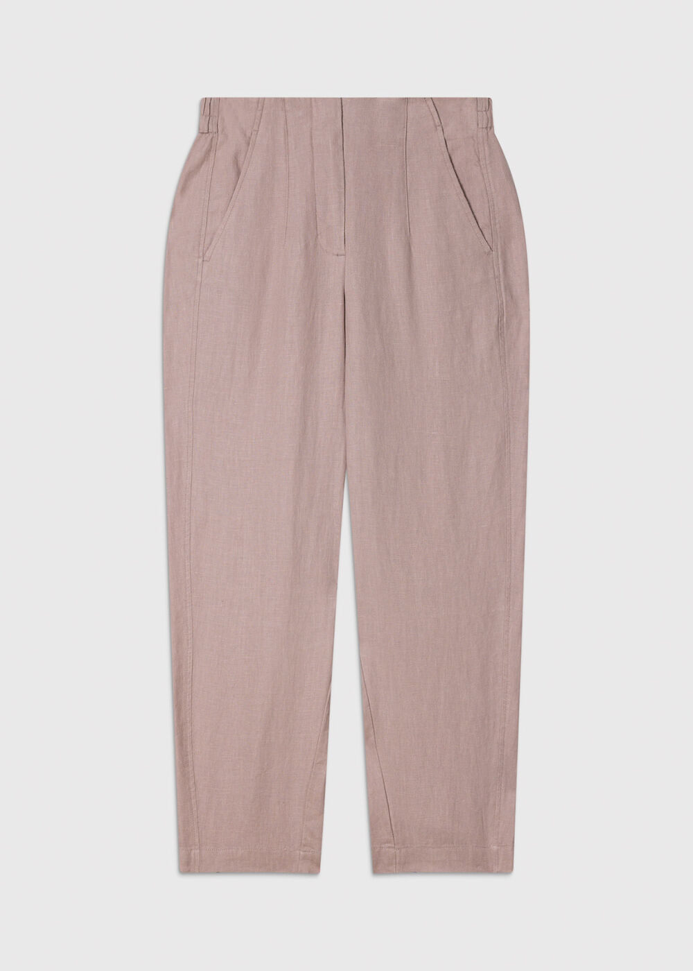 Petite Linen Barrel Leg Trouser
