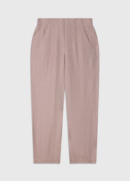 Petite Linen Barrel Leg Trouser