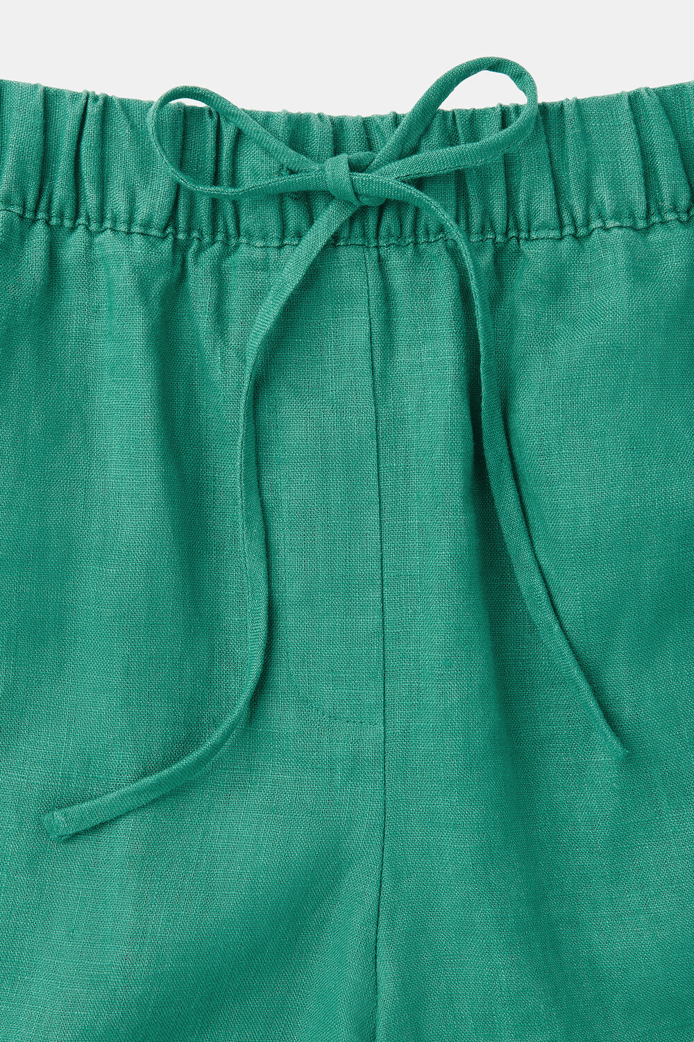 Green Linen Elasticated Short