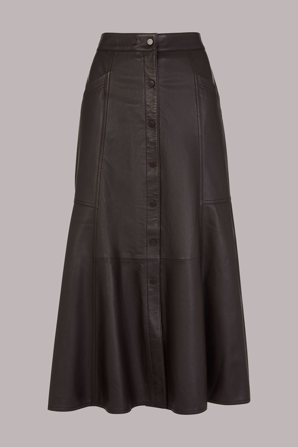 Lydia Leather Button Skirt