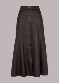 Lydia Leather Button Skirt