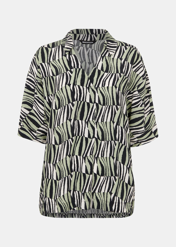 Multicolour Checkerboard Tiger Boxy Shirt