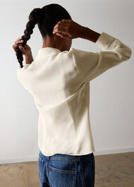 Tie Viscose Crepe Blouse