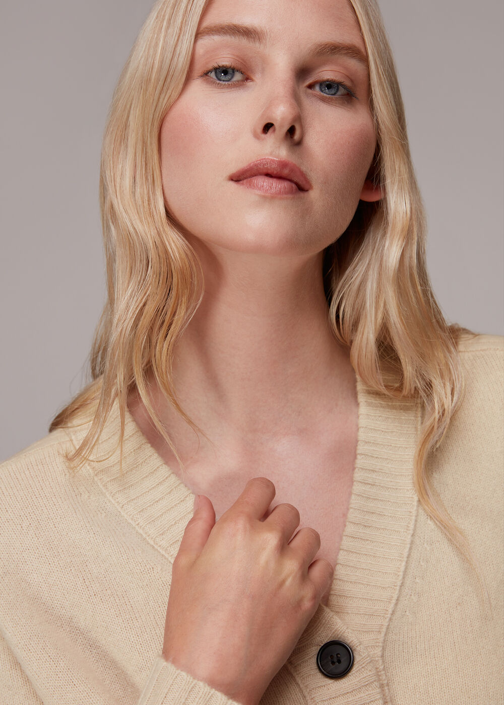 Ribbed Detail Wool Cardigan