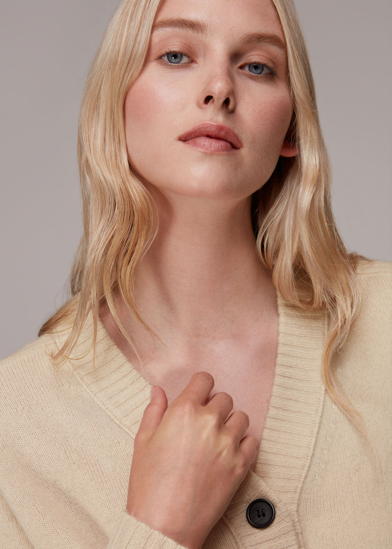 Ribbed Detail Wool Cardigan