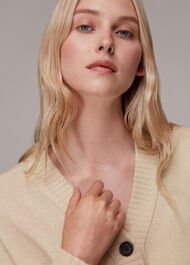 Ribbed Detail Wool Cardigan