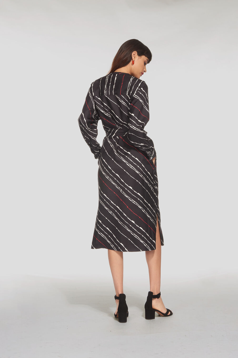 Lightning Print Silk Dress Multicolour