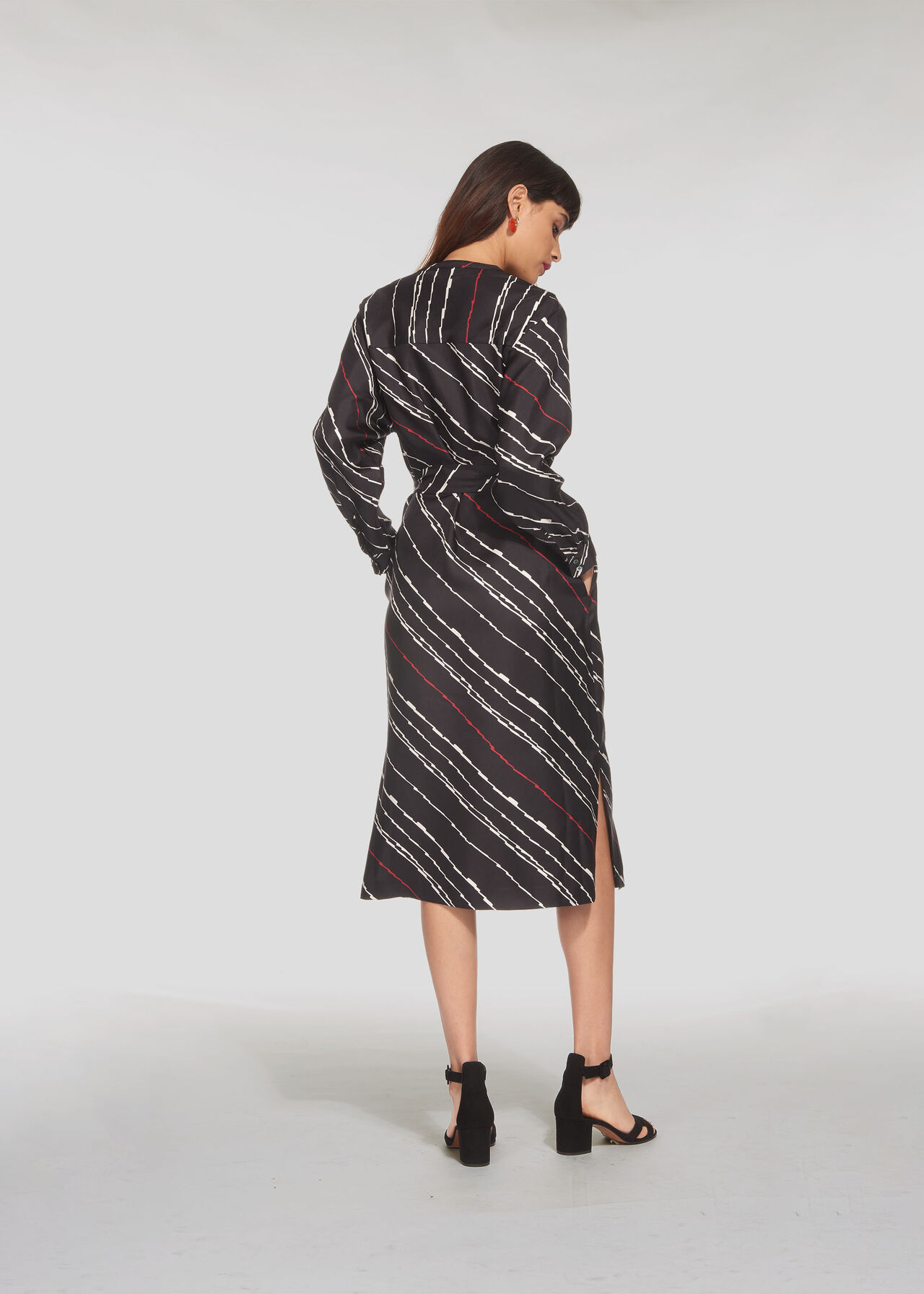 Lightning Print Silk Dress Multicolour