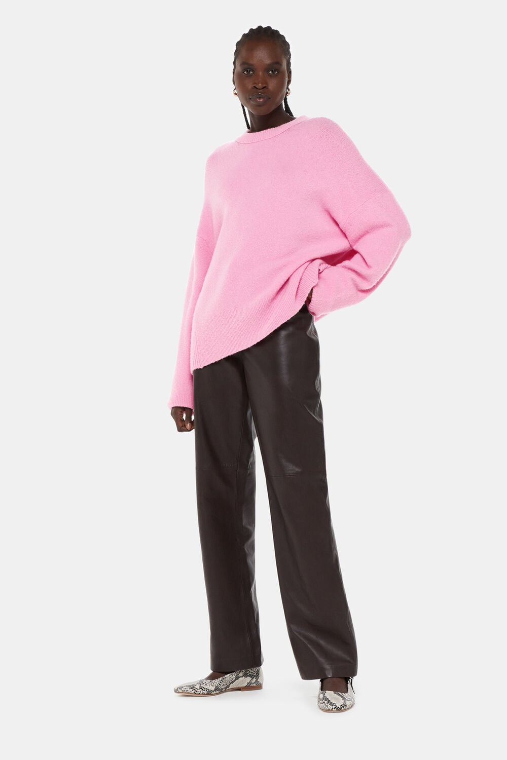 Textured Boyfriend Crew Neck