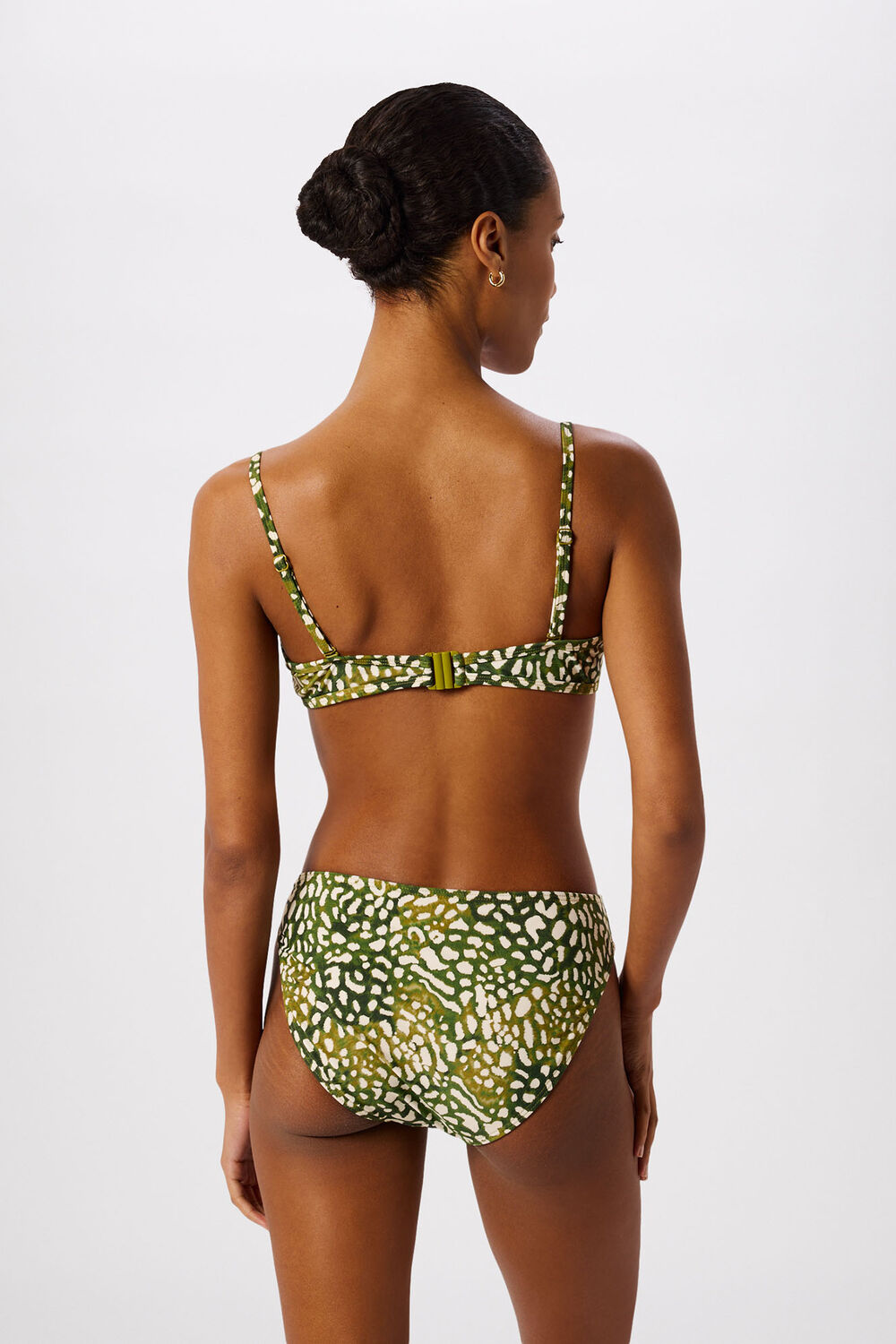 Green Animal Underwire Bikini Top