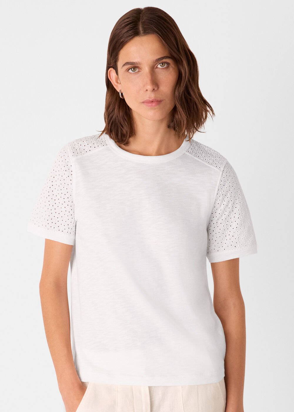 Broderie Sleeve Detail Tee