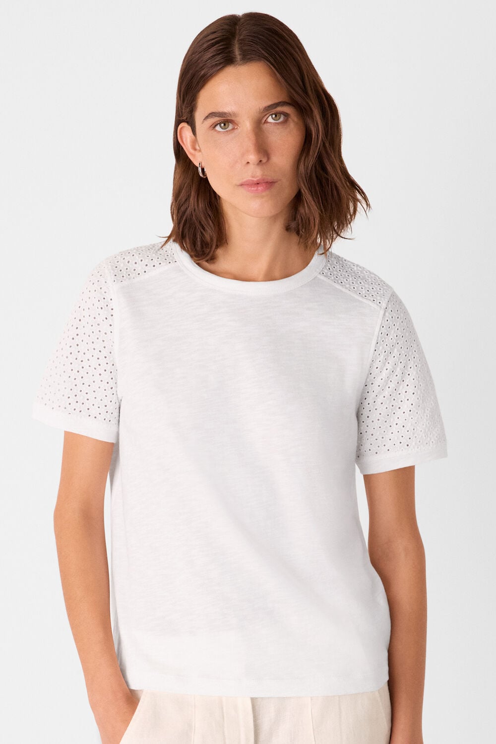 Broderie Sleeve Detail Tee