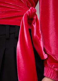 Velvet V Neck Wrap Top