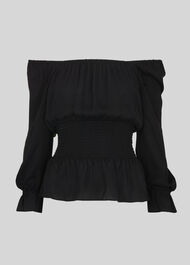 Adara Smocked Waist Top Black
