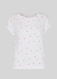 Scattered Heart Print Minimal White/Multi