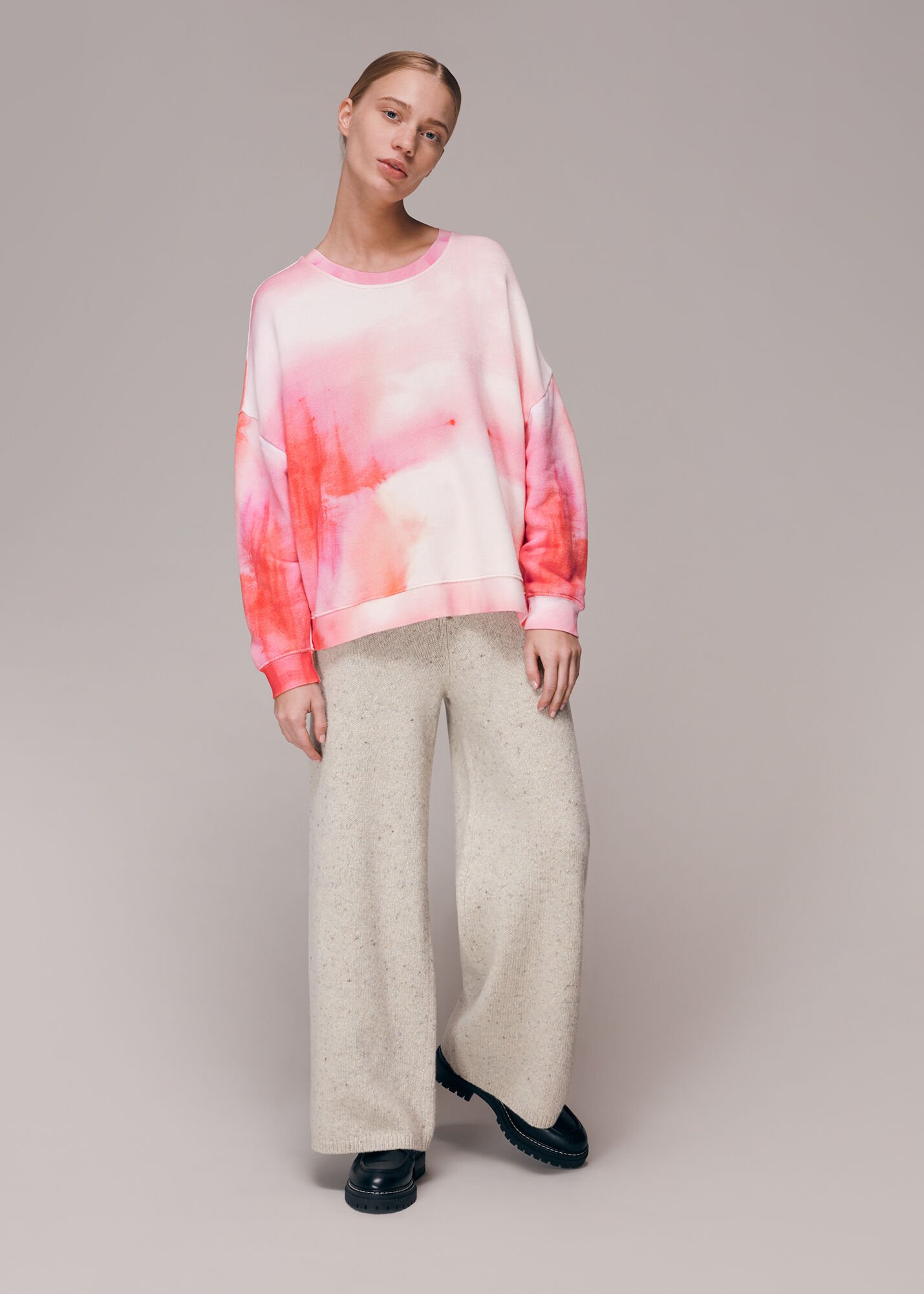 Pink Multi Tie Dye Cotton Sweatshirt WHISTLES
