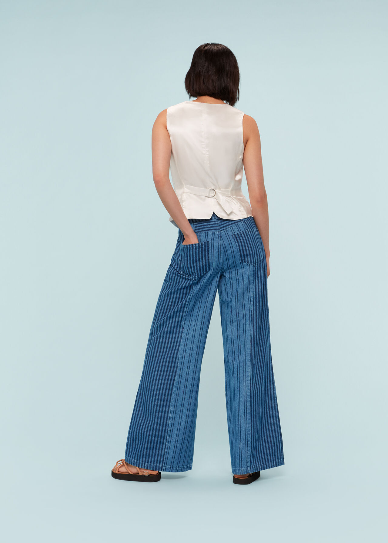 Patchwork Vertical Stripe Jean