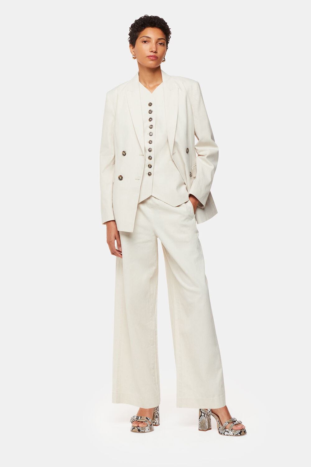 Oatmeal Lindsey Linen Blend Trouser