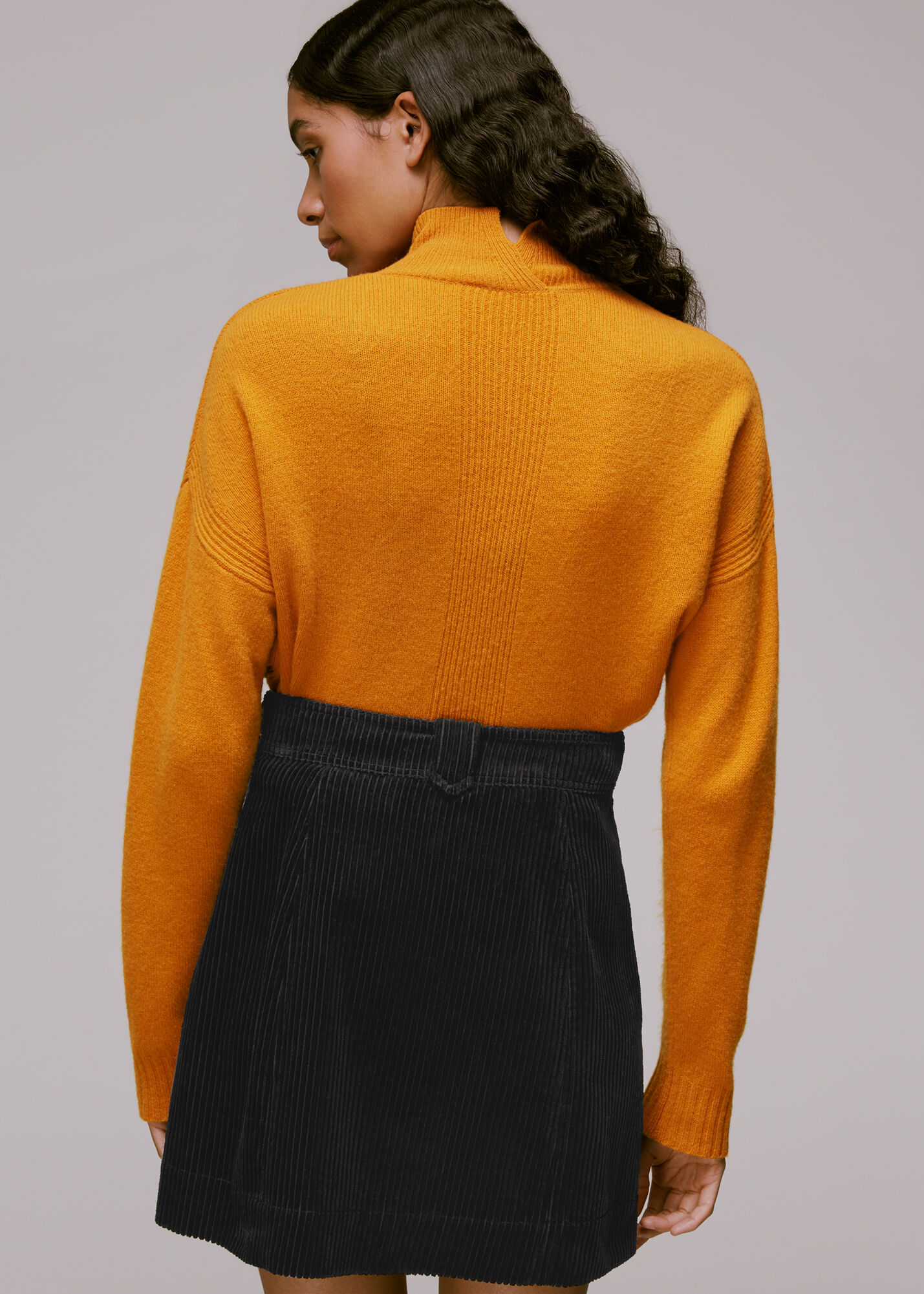 Topshop cord hotsell zip skirt