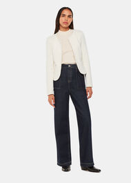 Collarless Jersey Jacket