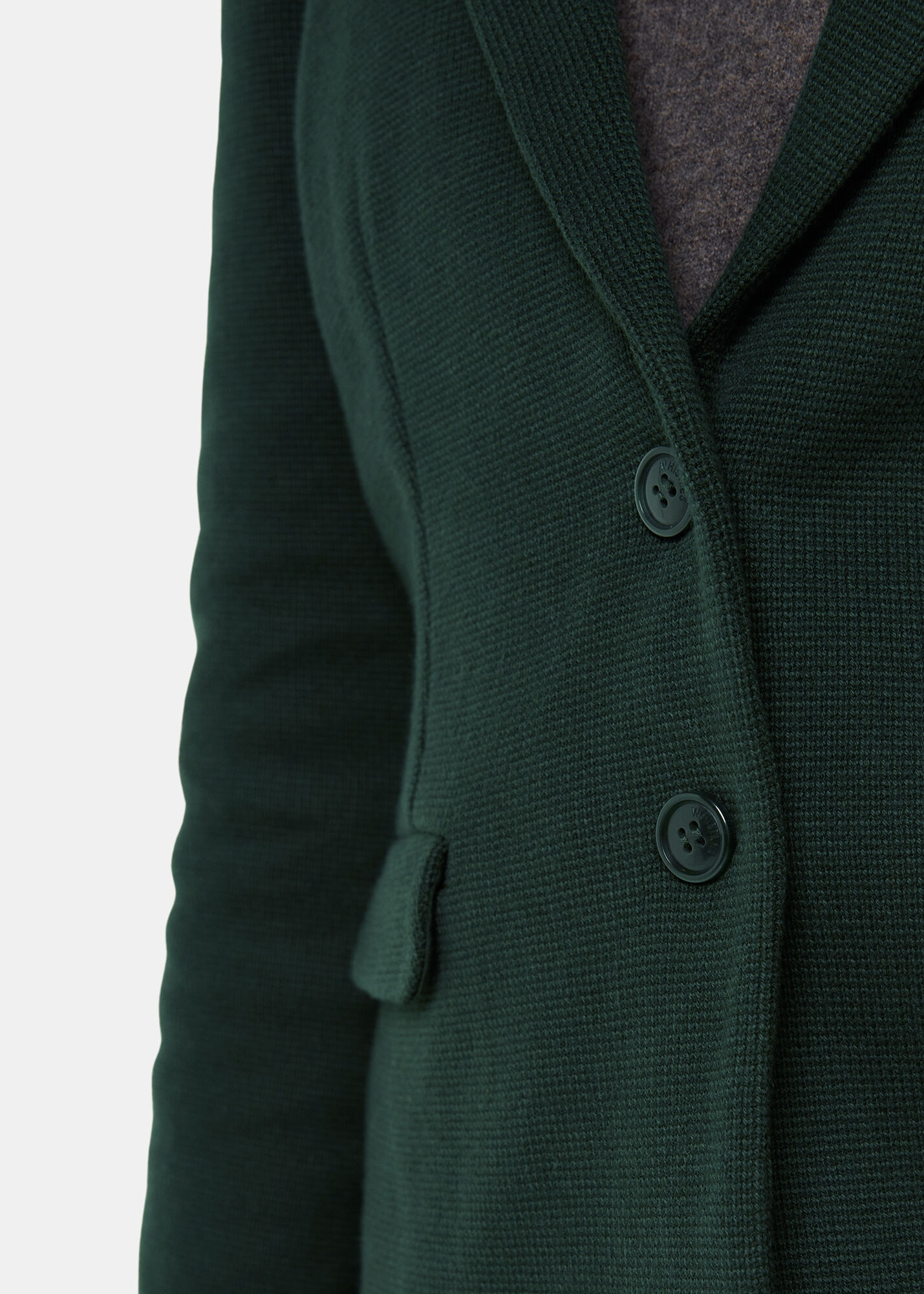 Dark Green Single Breasted Slim Fit Jersey Jacket Whistles
