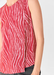 Zebra Layered Wrap Crepe Tank