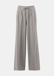Petite Herringbone Wide Leg Trouser