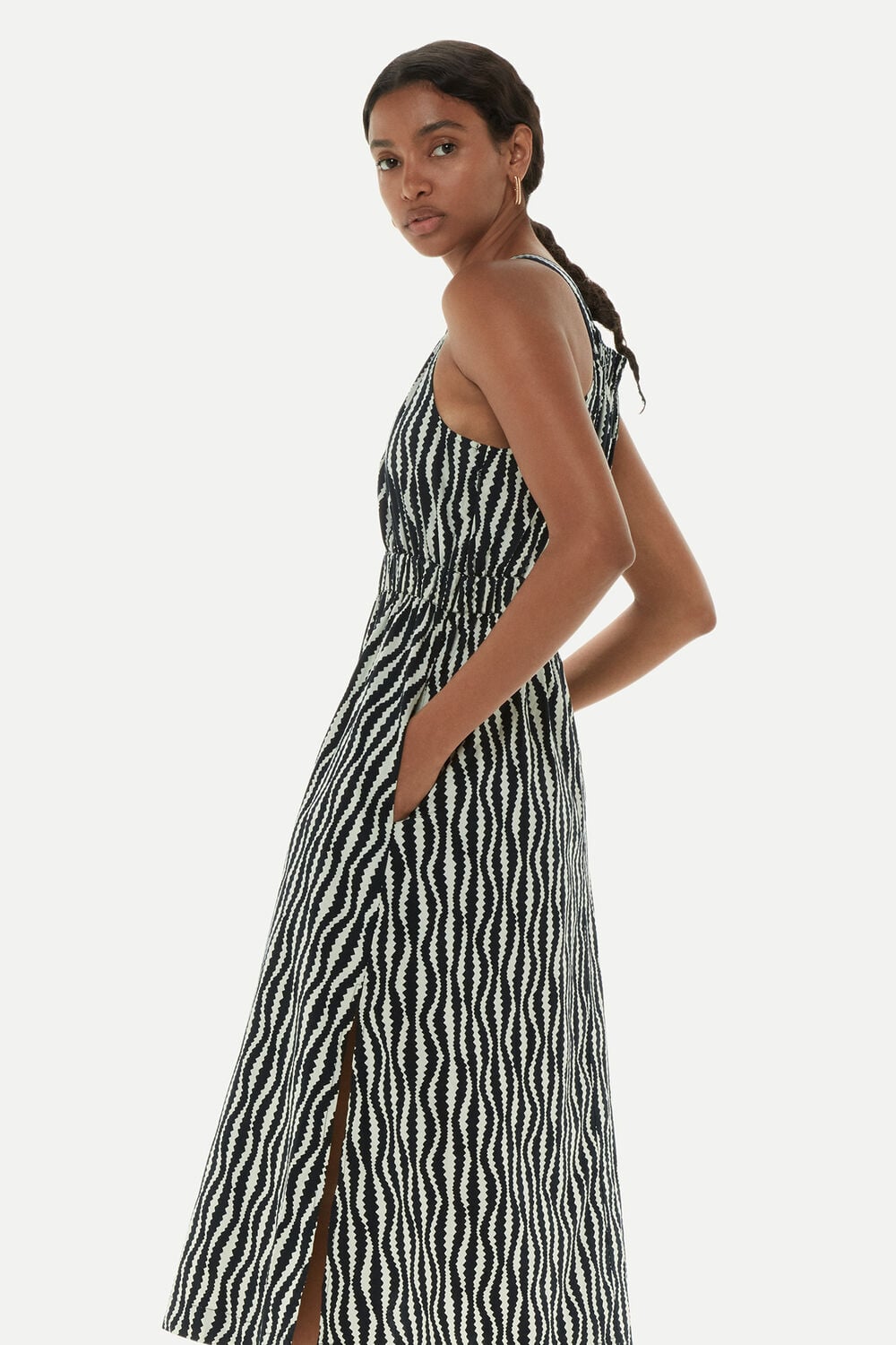 Black Optical Rope Cut Out Dress