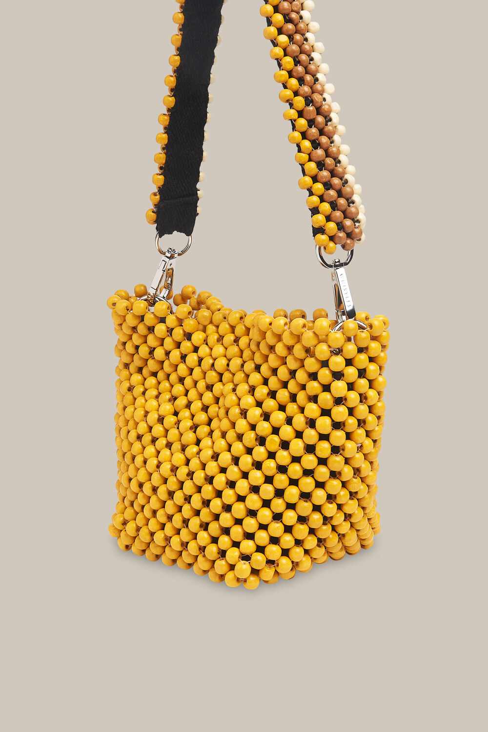Martha Mini Beaded Bucket Bag Yellow