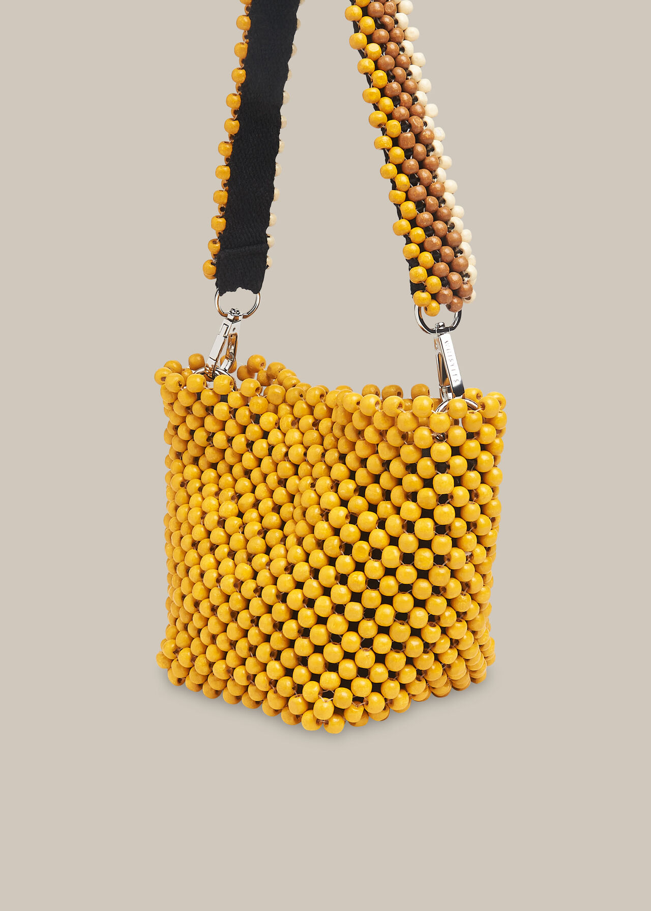 Martha Mini Beaded Bucket Bag Yellow