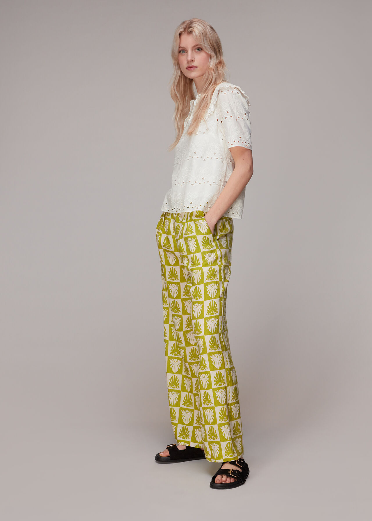 Collar Detail Broderie Blouse