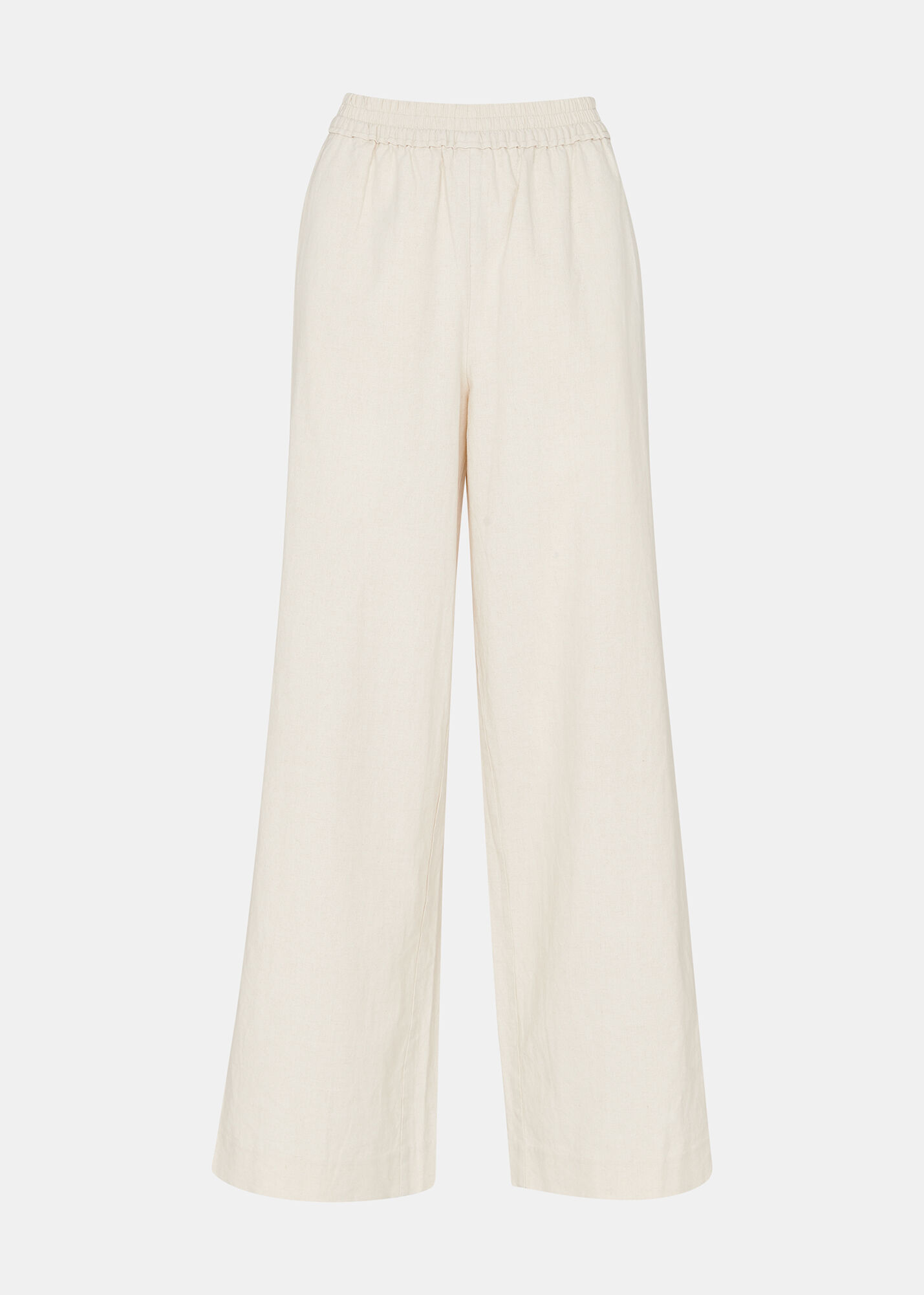 Oatmeal Lindsey Linen Blend Trouser | WHISTLES | Whistles US |