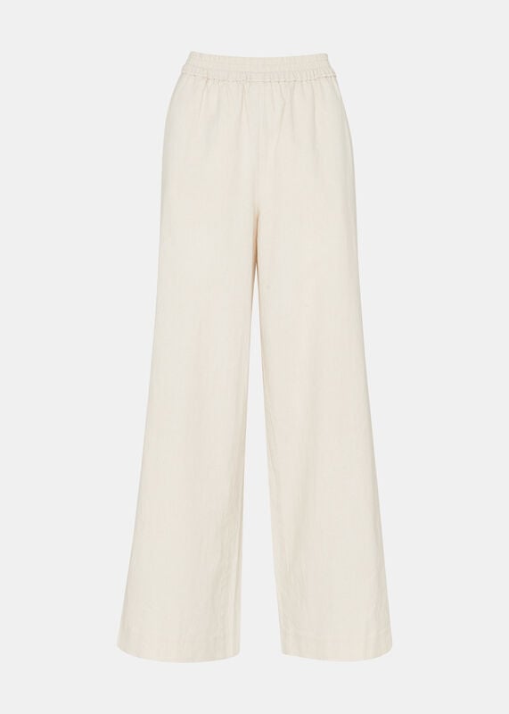 Oatmeal Lindsey Linen Blend Pants 