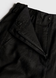 Petite Linen Barrel Leg Trouser