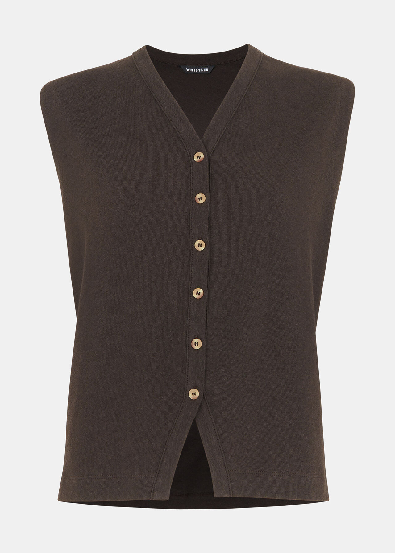Linen Button Front Tank